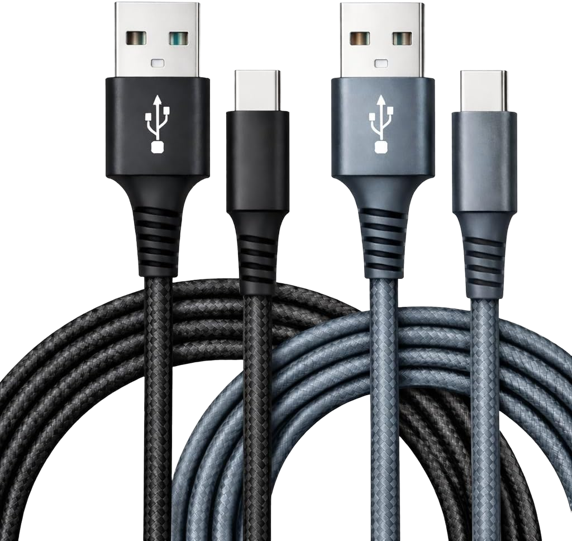 Cabo USB para Tipo C 2 Metros 60W Turbo Carregamento Rápido, Cabo Tipo C Reforçado