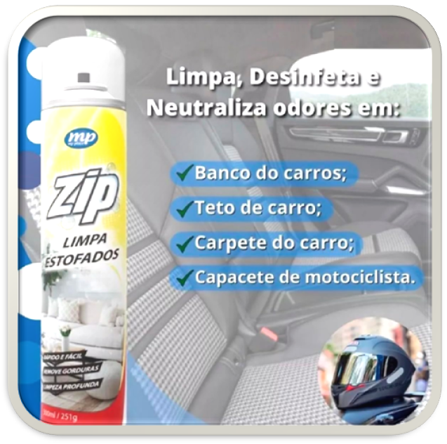 Kit 2 Limpa Estofados Spray Zip Clean 300ml / 251g