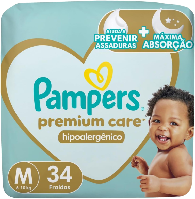 Fralda Pampers Premium Care M 34 Unidades