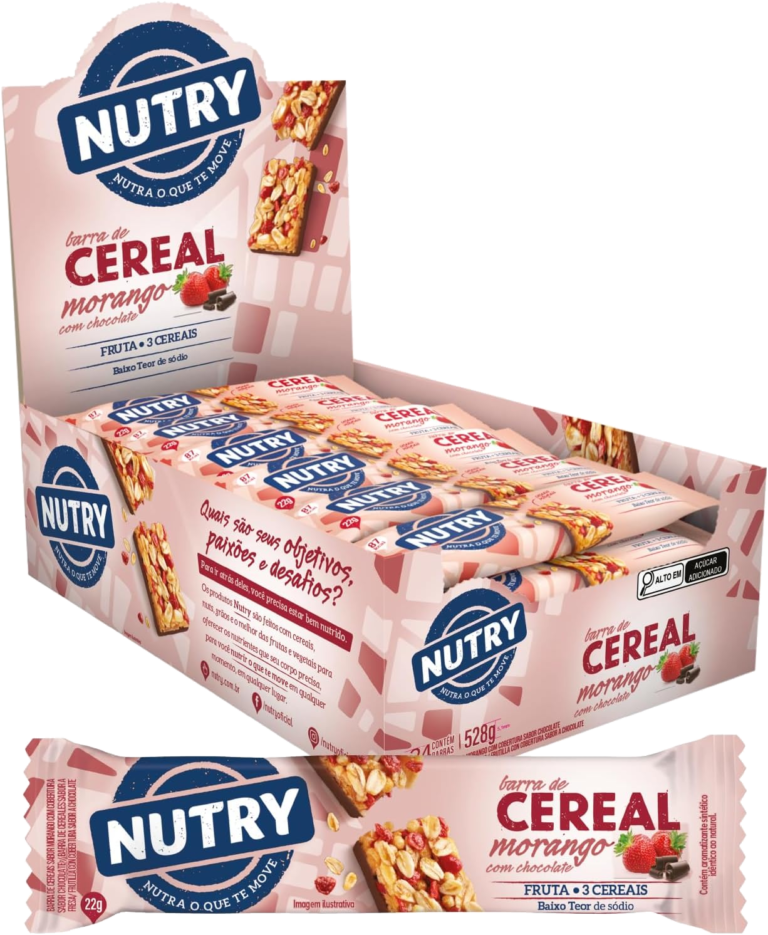 Nutry Barra de Cereal Morango com Chocolate 24 x 22 g