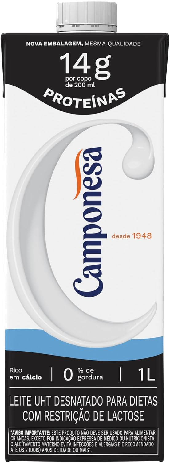 Camponesa Leite Desnatado Zero Lactose 1 L