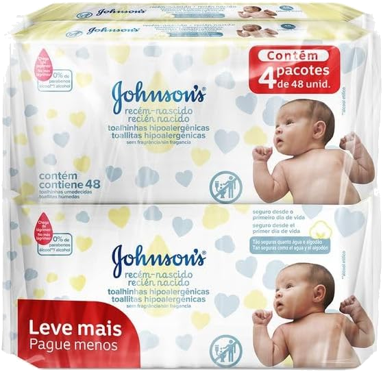 Johnson's Baby Lenços Recém-Nascido 192 Unidades