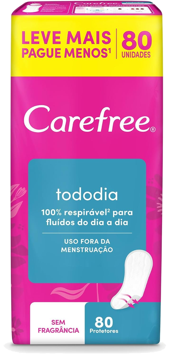 Carefree Protetores Diários Todo Dia Sem Perfume 80 Unidades — foto 1